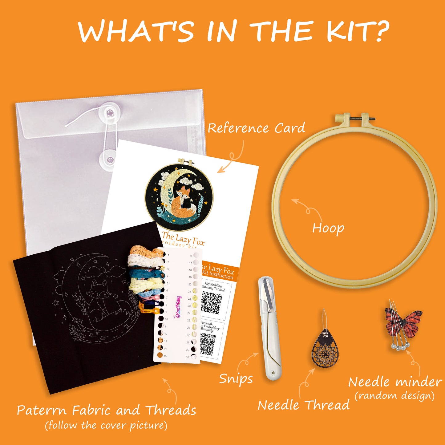 Milo - The Lazy Fox Embroidery Kit