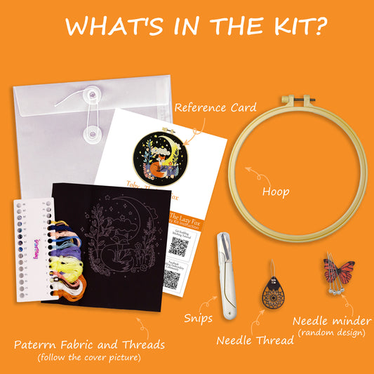 Toby - The Lazy Fox Embroidery Kit