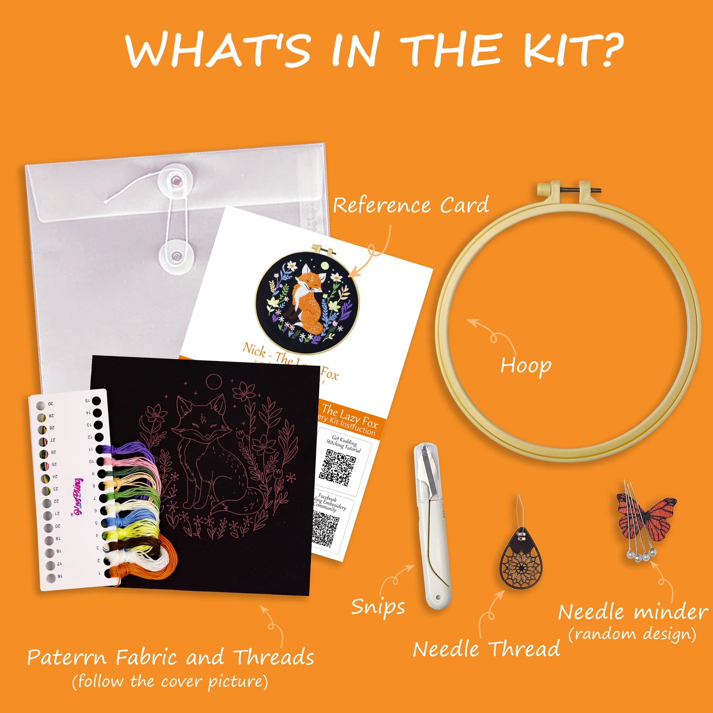 Nick - The Lazy Fox Embroidery Kit