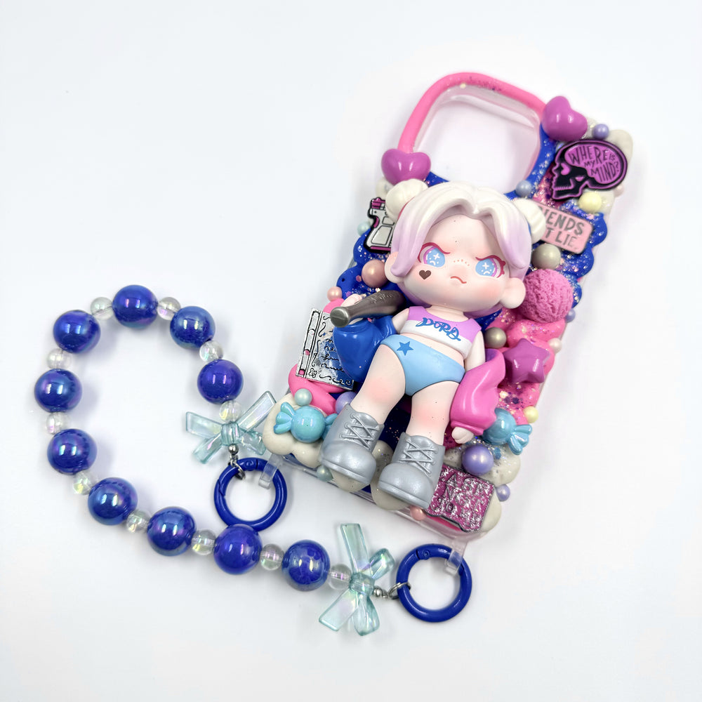 Kosbling handmade dora cream iphone 15 promax phonecase with phonechain