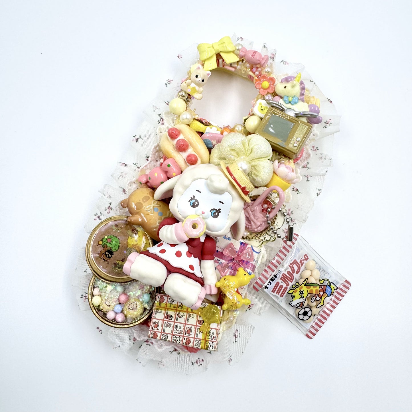 Kosbling handmade cream fuwa doll iphone 13 promax phonecase