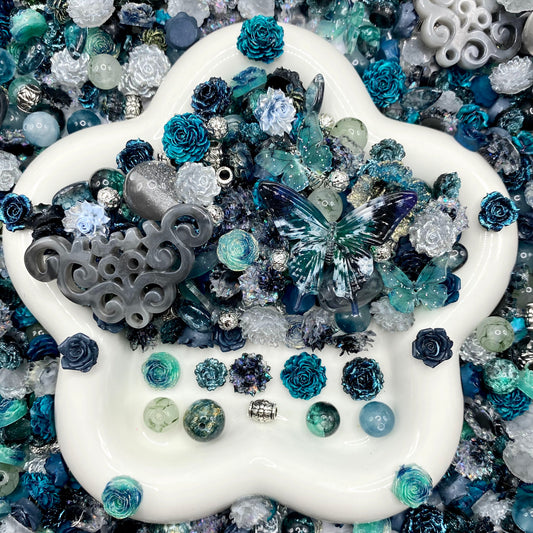 Steel Teal - Nail & Beads Mix-glow(miki)- NailC