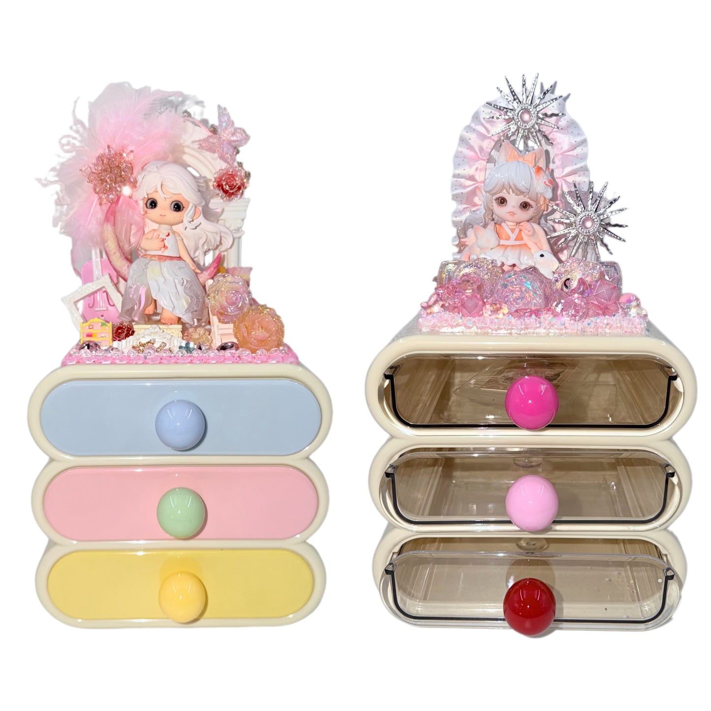 【20%OFF ONLY]3-Tier Storage Drawer with Cream Glue, Doll DIY - Kosbling Handmade Blind Bag