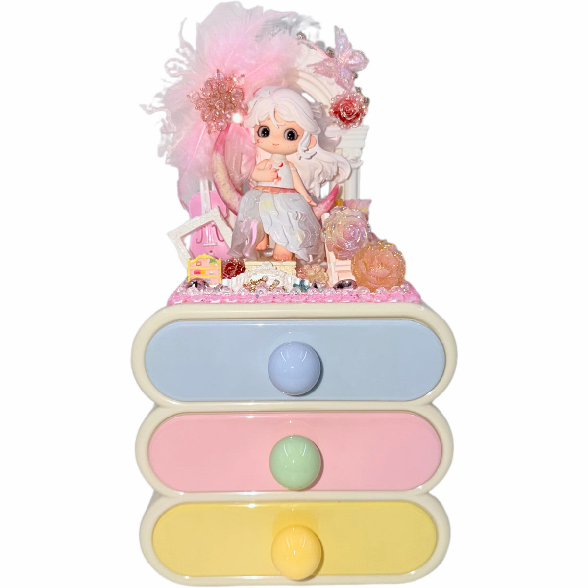 【20%OFF ONLY]3-Tier Storage Drawer with Cream Glue, Doll DIY - Kosbling Handmade Blind Bag