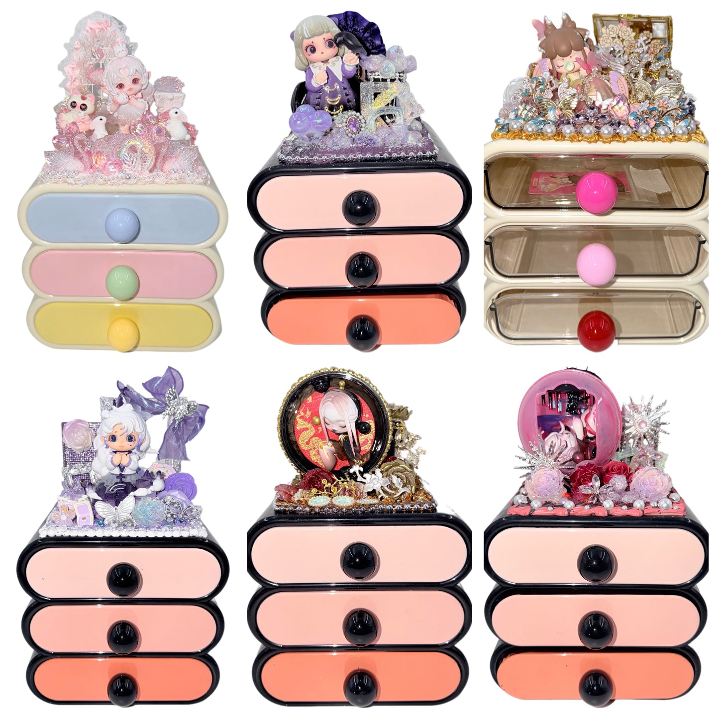 【20%OFF ONLY]3-Tier Storage Drawer with Cream Glue, Doll DIY - Kosbling Handmade Blind Bag