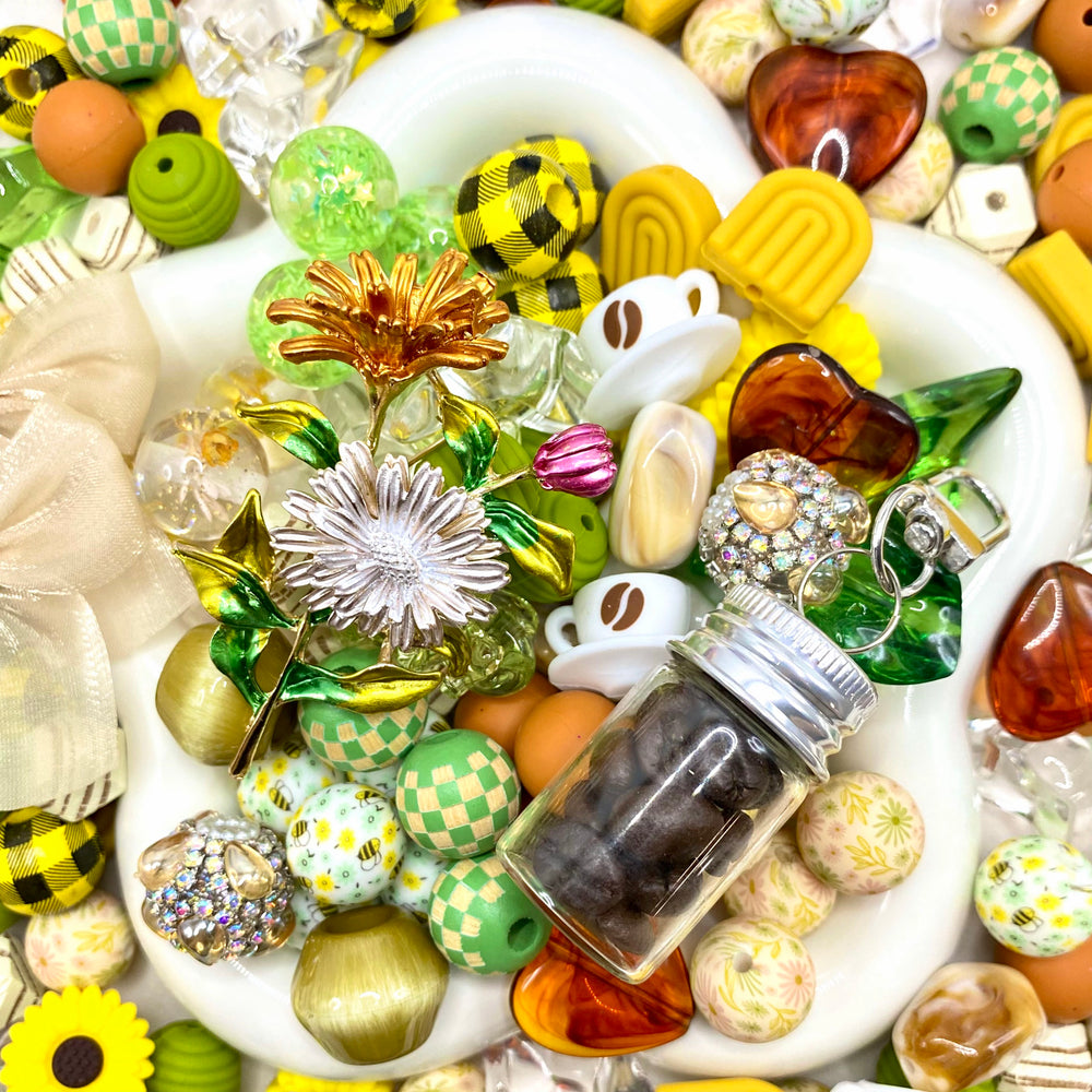 【Buy One Get One Equal Volume For Free】Coffee Bee - Beads Mix For Keychains(Miki)-BD