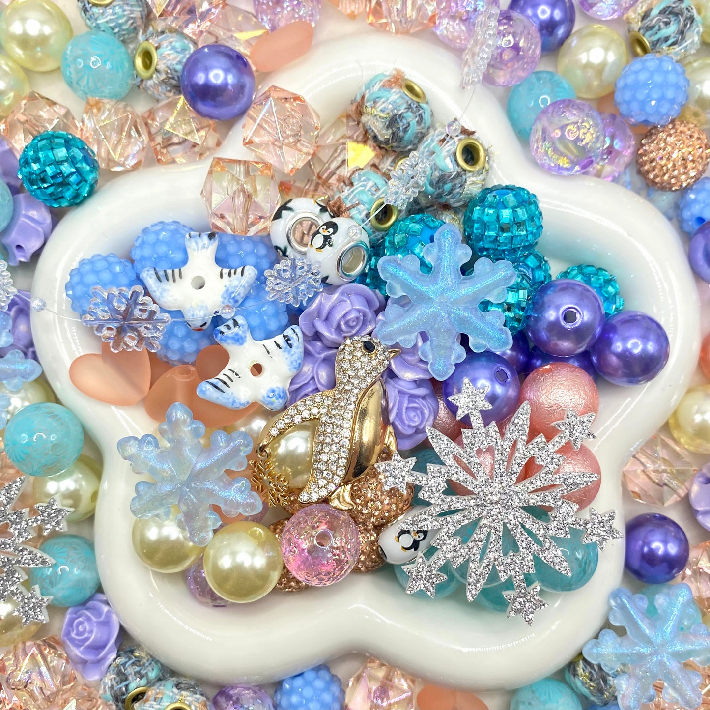 【Buy One Get One Equal Volume For Free】Penguin Beads Mix For Keychains(Miki)-BD