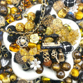 【Buy One Get One Equal Volume For Free】Black & Gold Beads Mix For Keychains(Miki)-BD