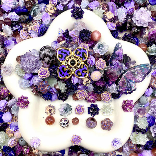 【Buy One Get One Equal Volume For Free】Purple Leopard Nail & Beads Mix-glow(miki)- NailC