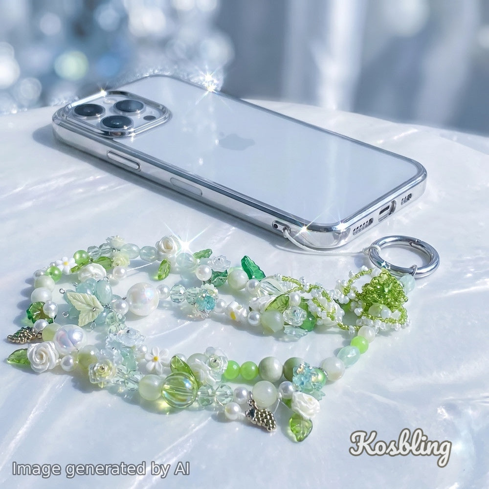 【Buy One Get One Equal Volume For Free】Green Grape Nail & Beads Mix-glow(miki)- NailC