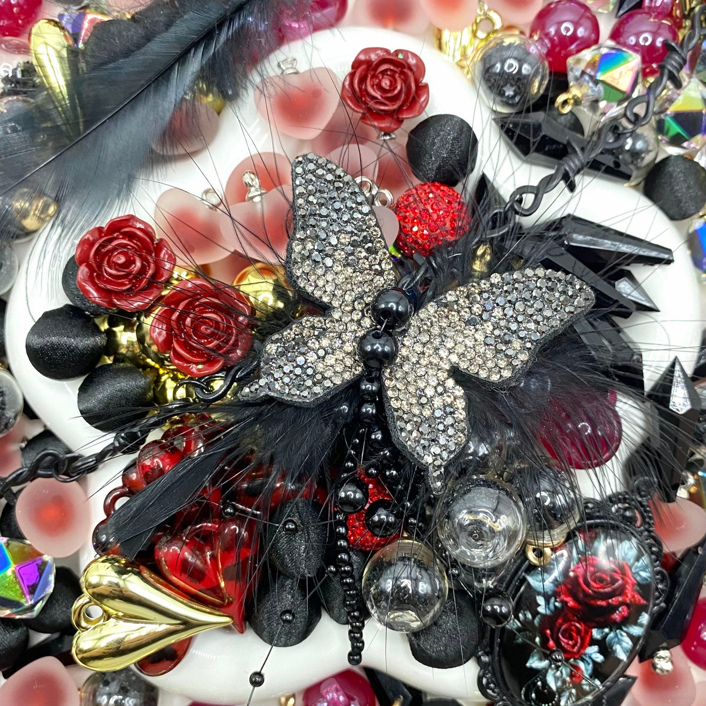 【Buy One Get One Equal Volume For Free】Dark Red & Black Beads Mix for hanging ornament-BD