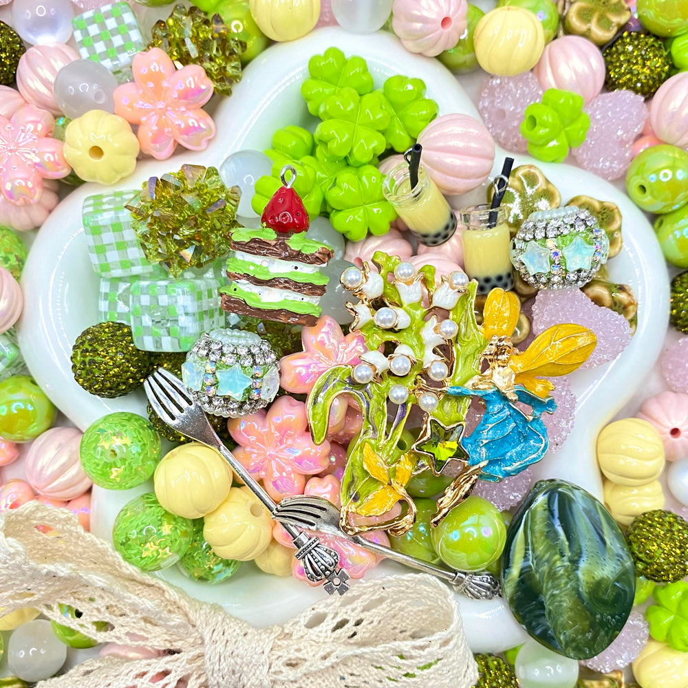 【Buy One Get One Equal Volume For Free】Matcha Beads Mix For Keychains(Miki)-BD