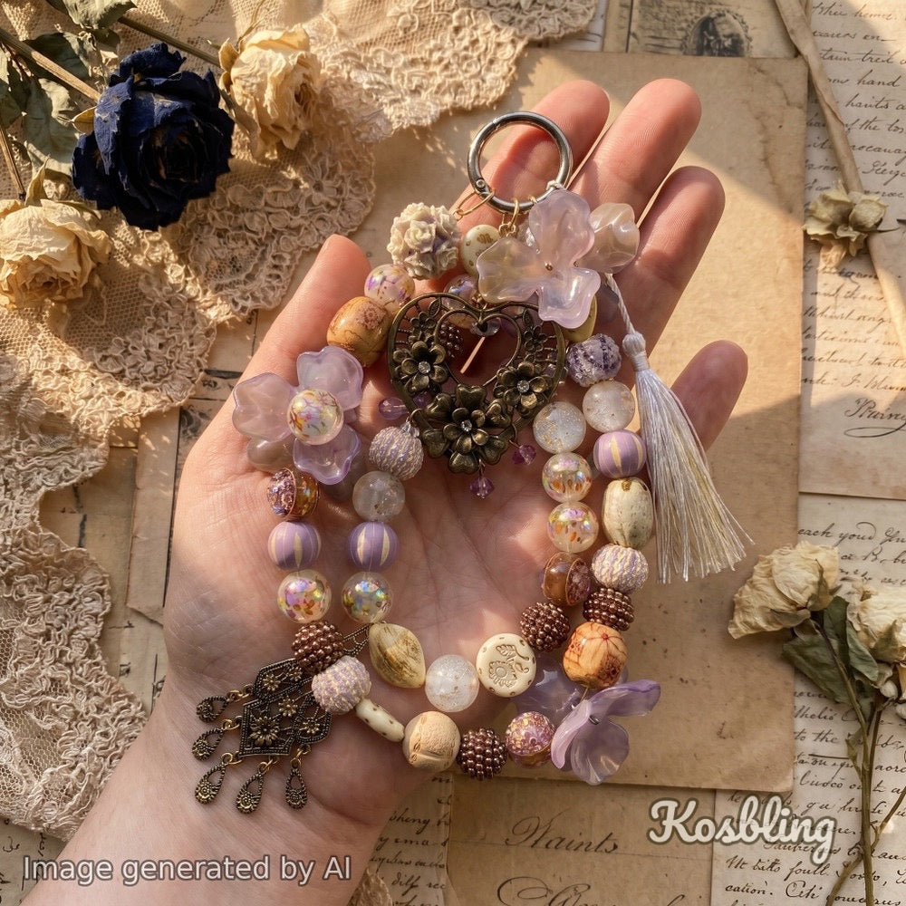 【Buy One Get One Equal Volume For Free】Purple Bohemia Beads Mix For Keychains(Miki)-BD