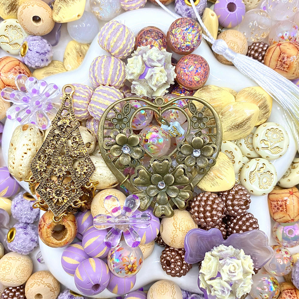 【Buy One Get One Equal Volume For Free】Purple Bohemia Beads Mix For Keychains(Miki)-BD