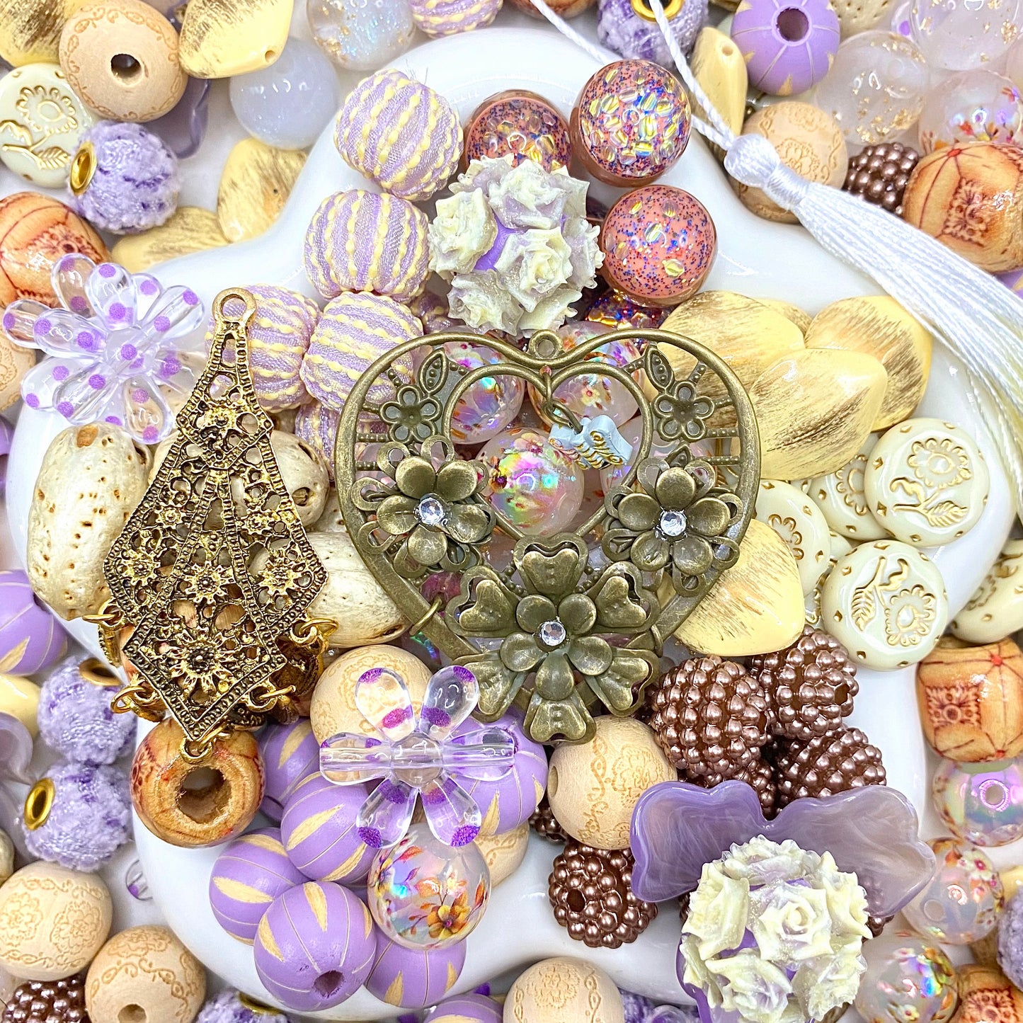 【Buy One Get One Equal Volume For Free】Purple Bohemia Beads Mix For Keychains(Miki)-BD