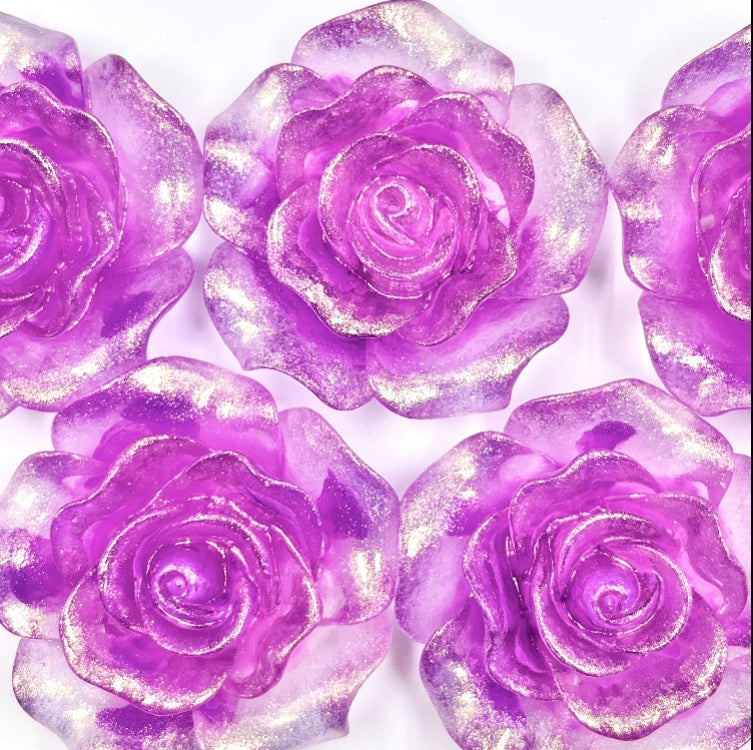 Kosbling Satin Rose With Glitter - 60mm - 2pcs