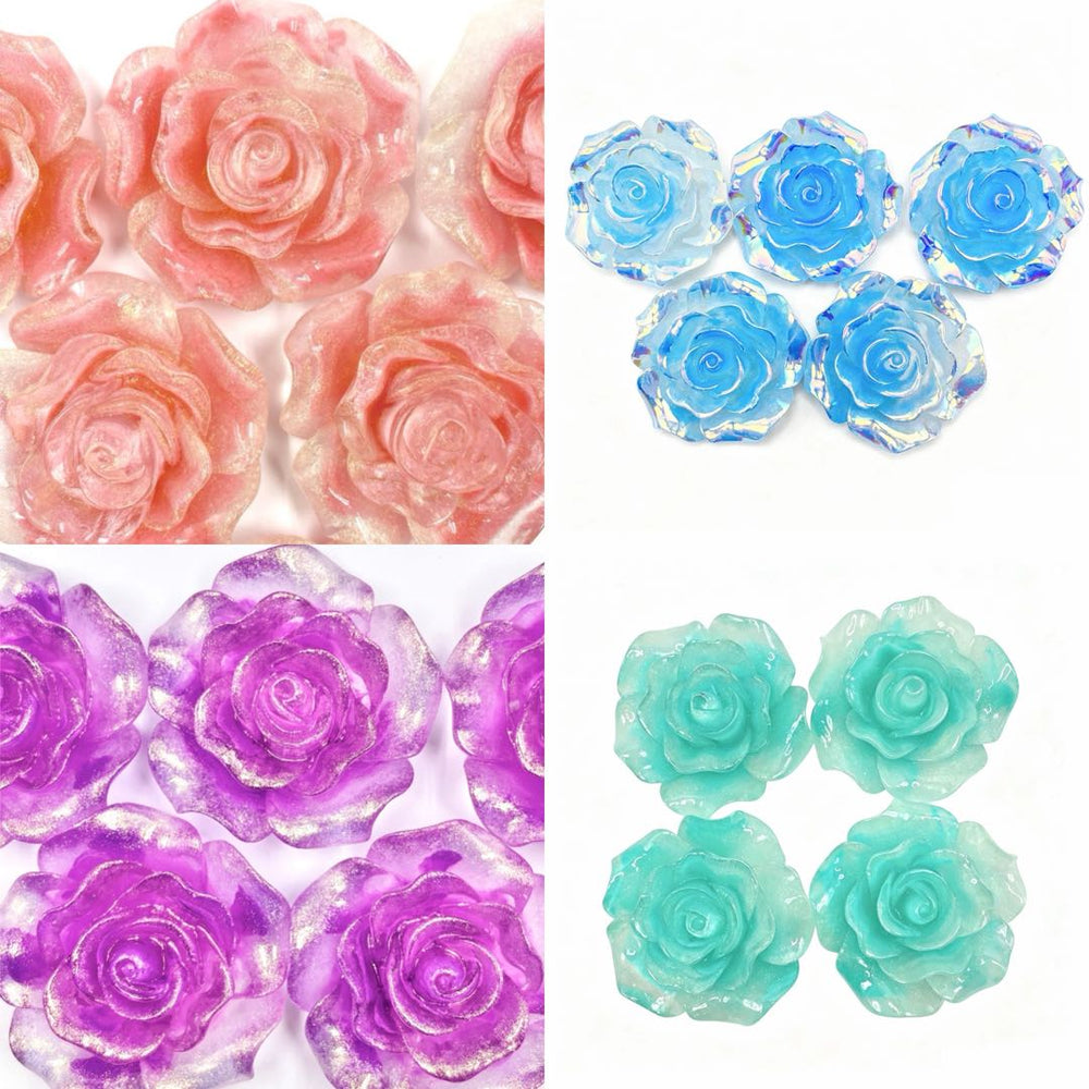 Kosbling Satin Rose With Glitter - 60mm - 2pcs