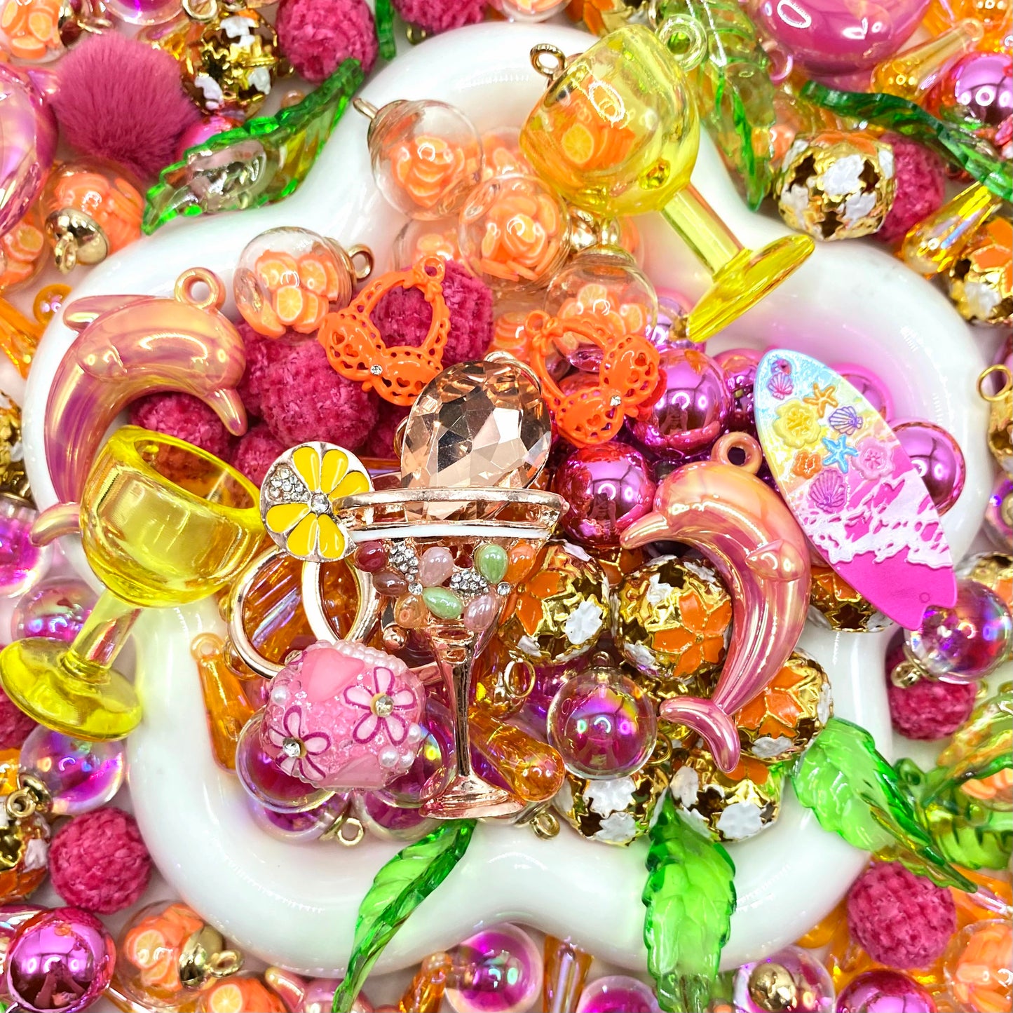 【Buy One Get One Equal Volume For Free】Tropical Beads Mix For Keychains(Miki)-BD