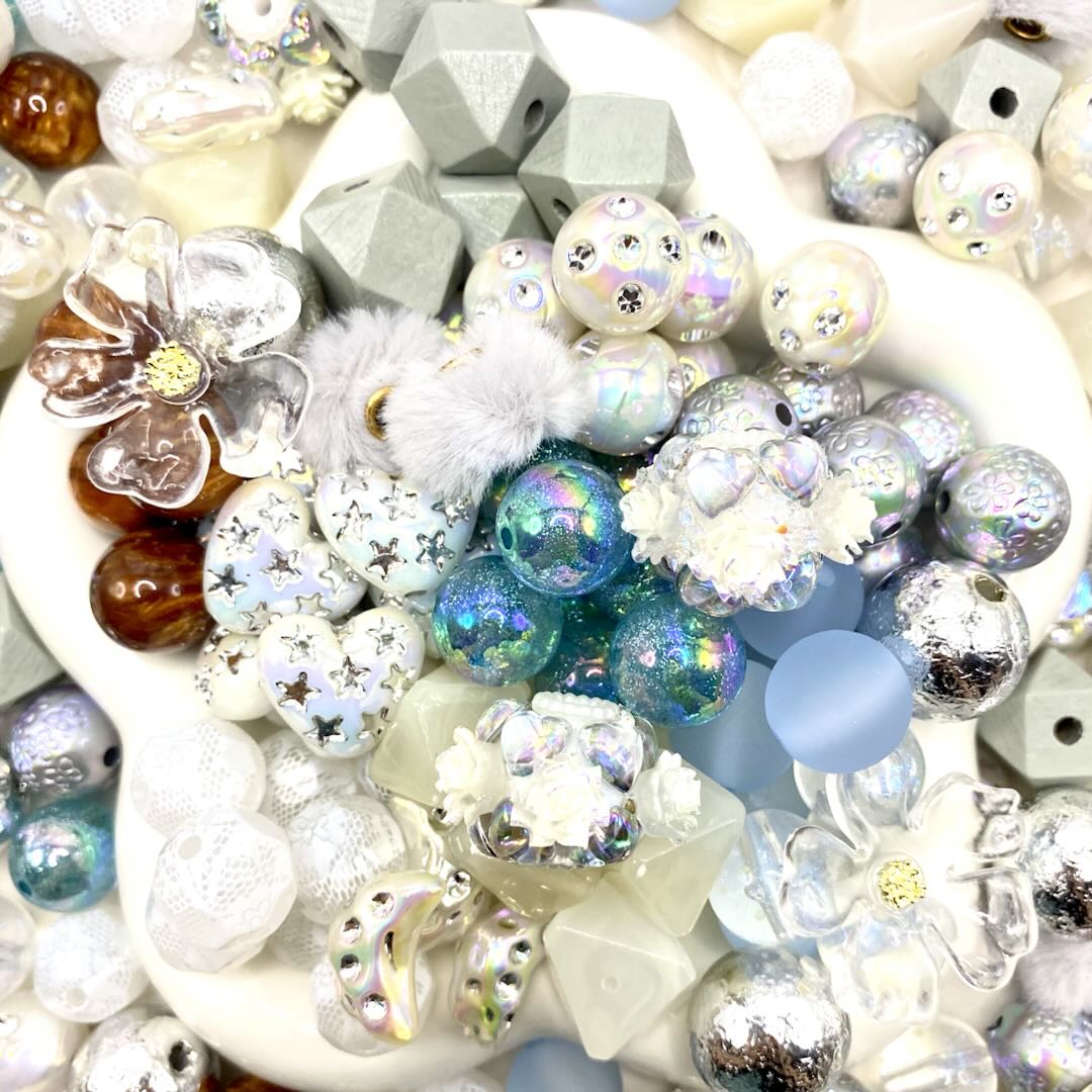 16mm Keychain/Pen Making DIY Beads Mix – 16/20mm Silicone, Resin & Acrylic Beads