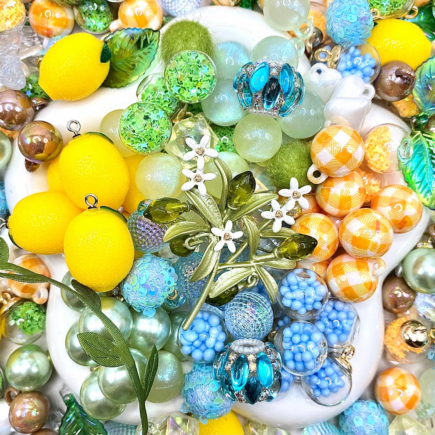 【Buy One Get One Equal Volume For Free】Lemon Beads Mix for hanging ornament-BD