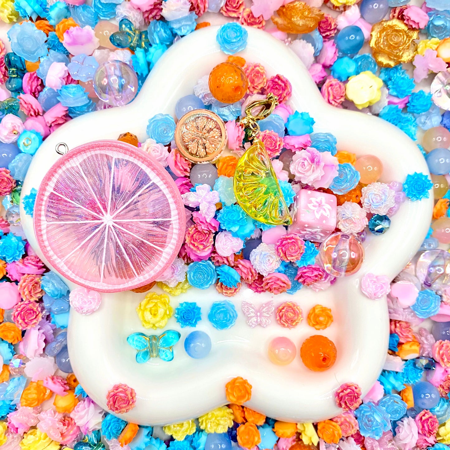 【Buy One Get One Equal Volumn For Free】Orange Nail Charm Mix glow(miki)- NailC