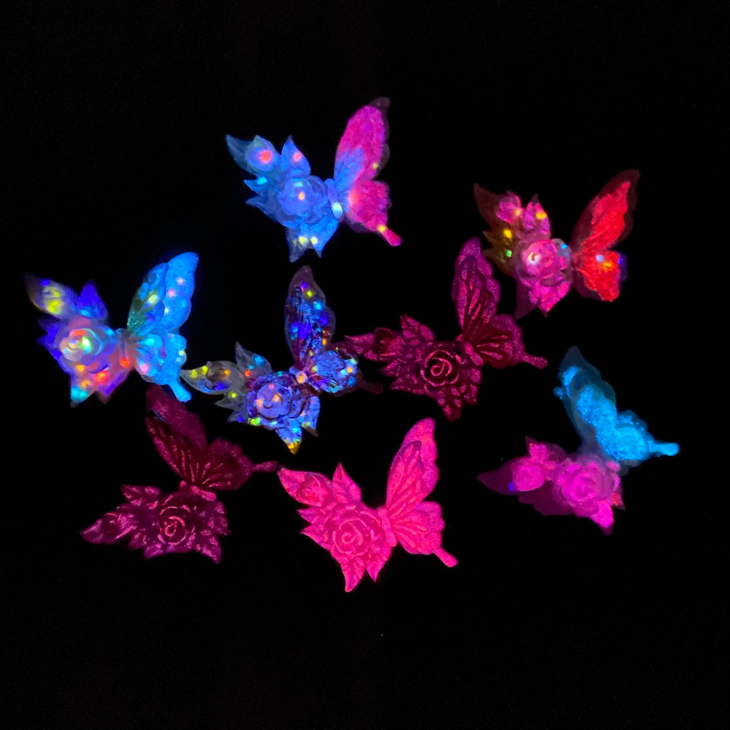 【Buy One Get One Equal Volumn For Free】Butterfly Soft Nail Charm Mix glow(miki)- NailC