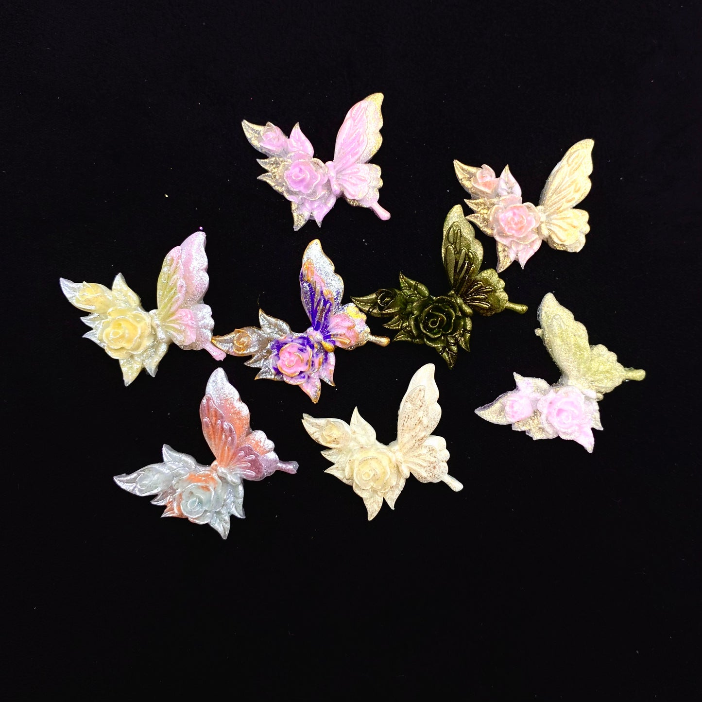 【Buy One Get One Equal Volumn For Free】Butterfly Soft Nail Charm Mix glow(miki)- NailC