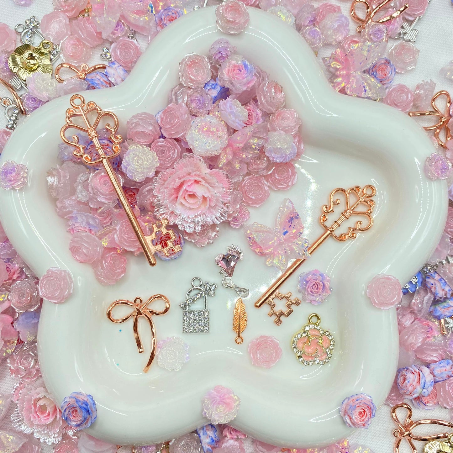【15%OFF】Fancy Pink Nail Charm+Metal Mix-glow(Miki) - Nail-NC