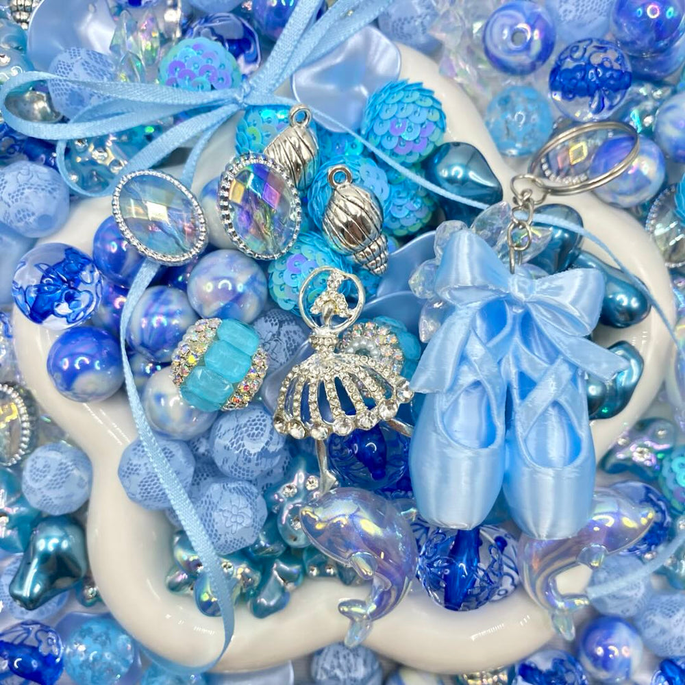 【Buy One Get One Equal Volume For Free】Blue Ballet Beads Mix For Keychains(Miki)-BD