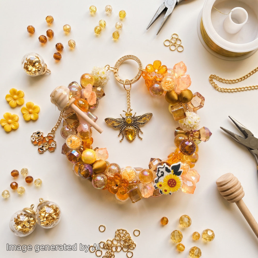 【Buy One Get One Equal Volume For Free】Bee Beads Mix for hanging ornament-BD