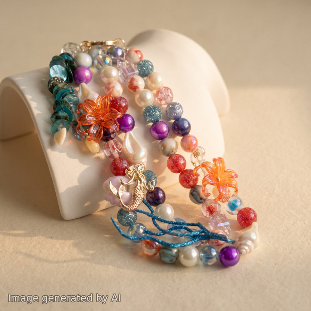 【Buy One Get One Equal Volume For Free】Mermaid Beads Mix For Keychains(Miki)-BD