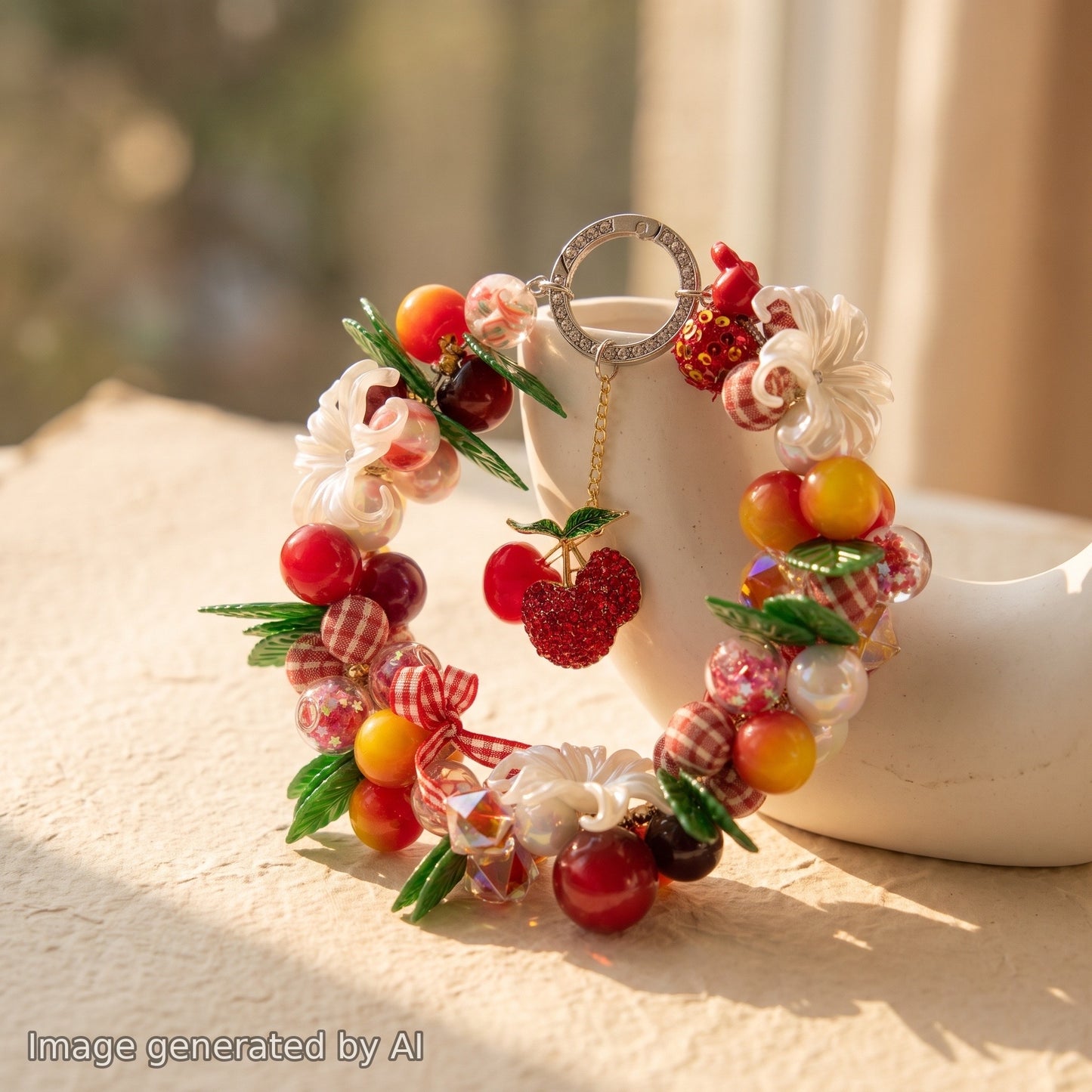 【Buy One Get One Equal Volume For Free】Cherry Beads Mix for hanging ornament-BD