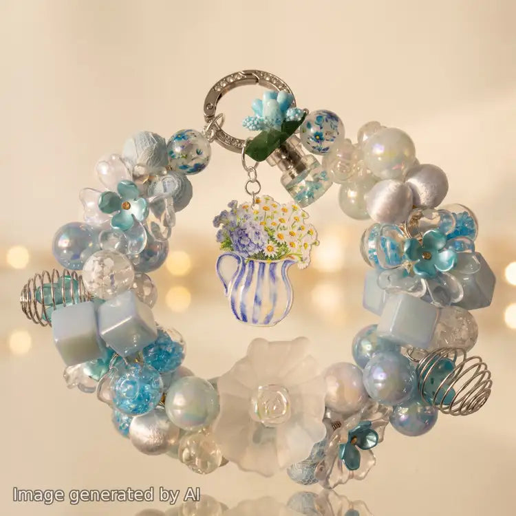 【Buy One Get One Equal Volume For Free】Blue Beads Mix for hanging ornament-BD