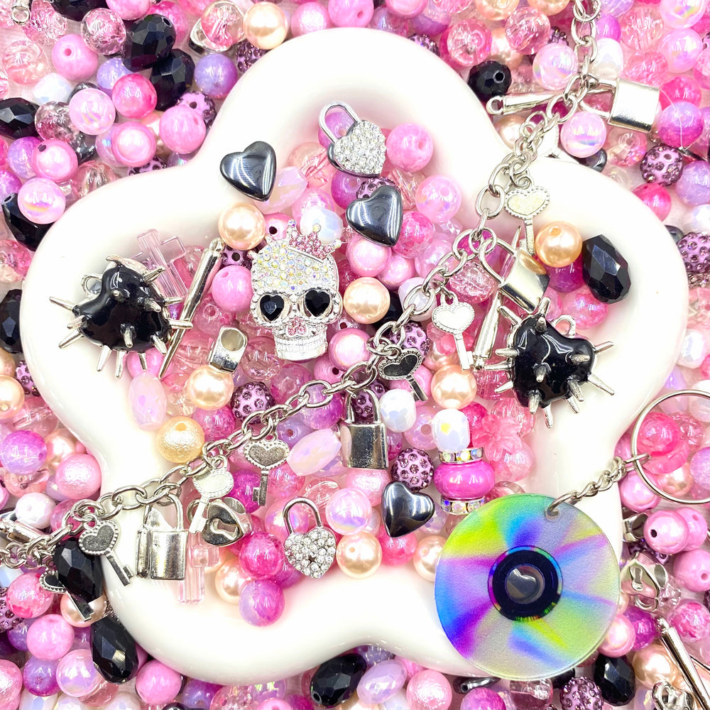 【Buy One Get One Equal Volume For Free】Black & Pink Beads Mix for Bracelet-BD
