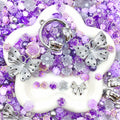 【Buy One Get One Equal Volume For Free】Lavender & Silver Nail Charm Mix glow(miki)- NailC