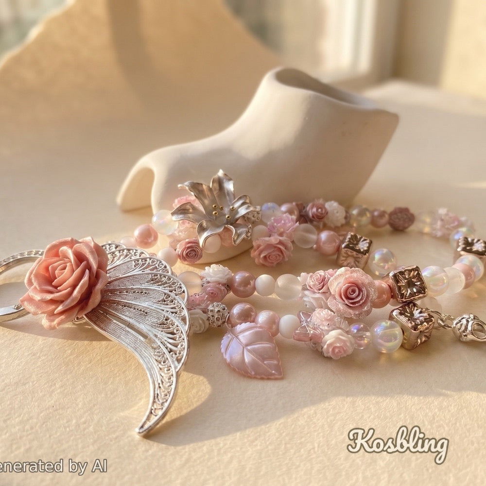 【Buy One Get One Equal Volume For Free】Pink & White Nail & Beads Mix-glow(miki)- NailC