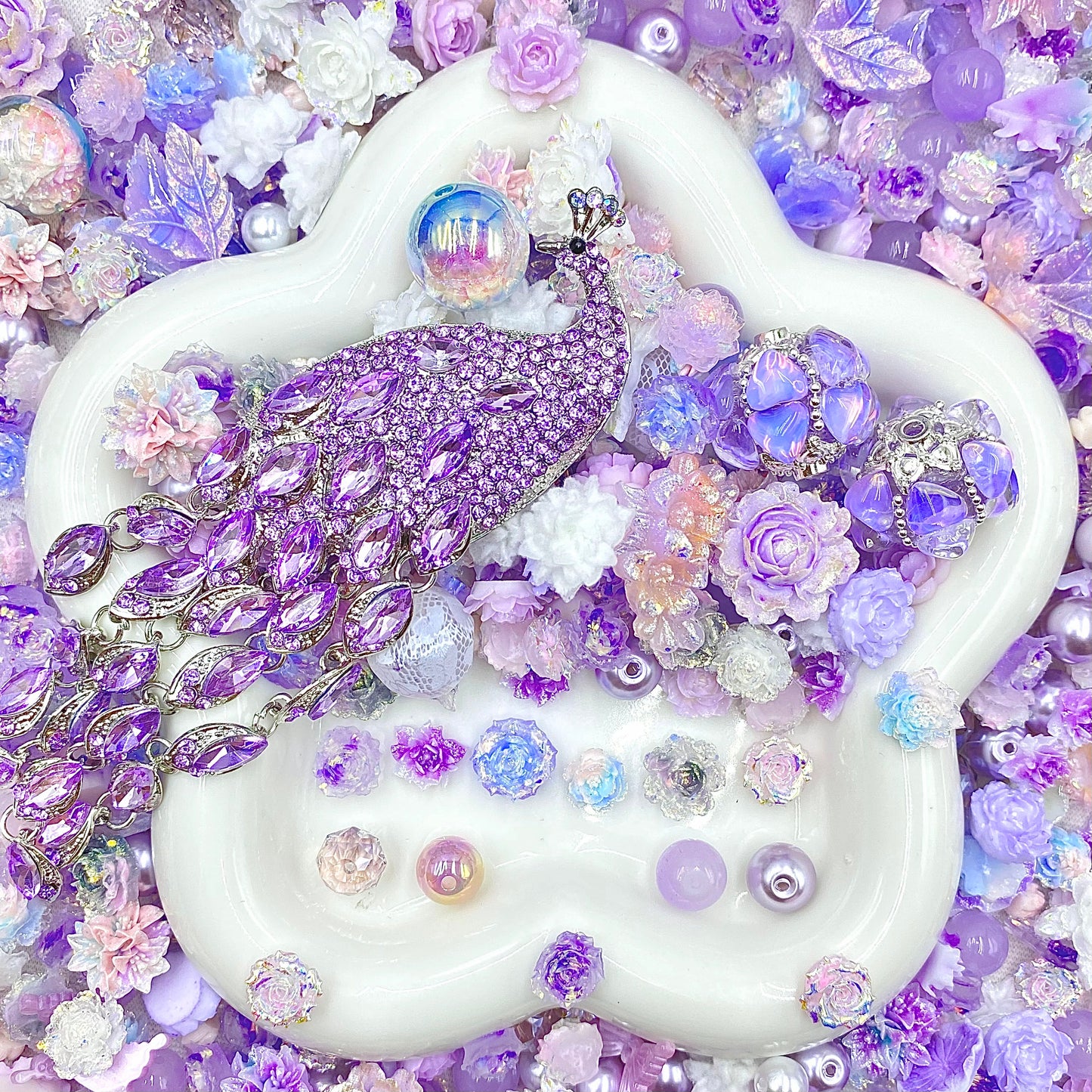 【Buy One Get One Equal Volume For Free】Peacock Nail & Beads Mix-glow(miki)- NailC