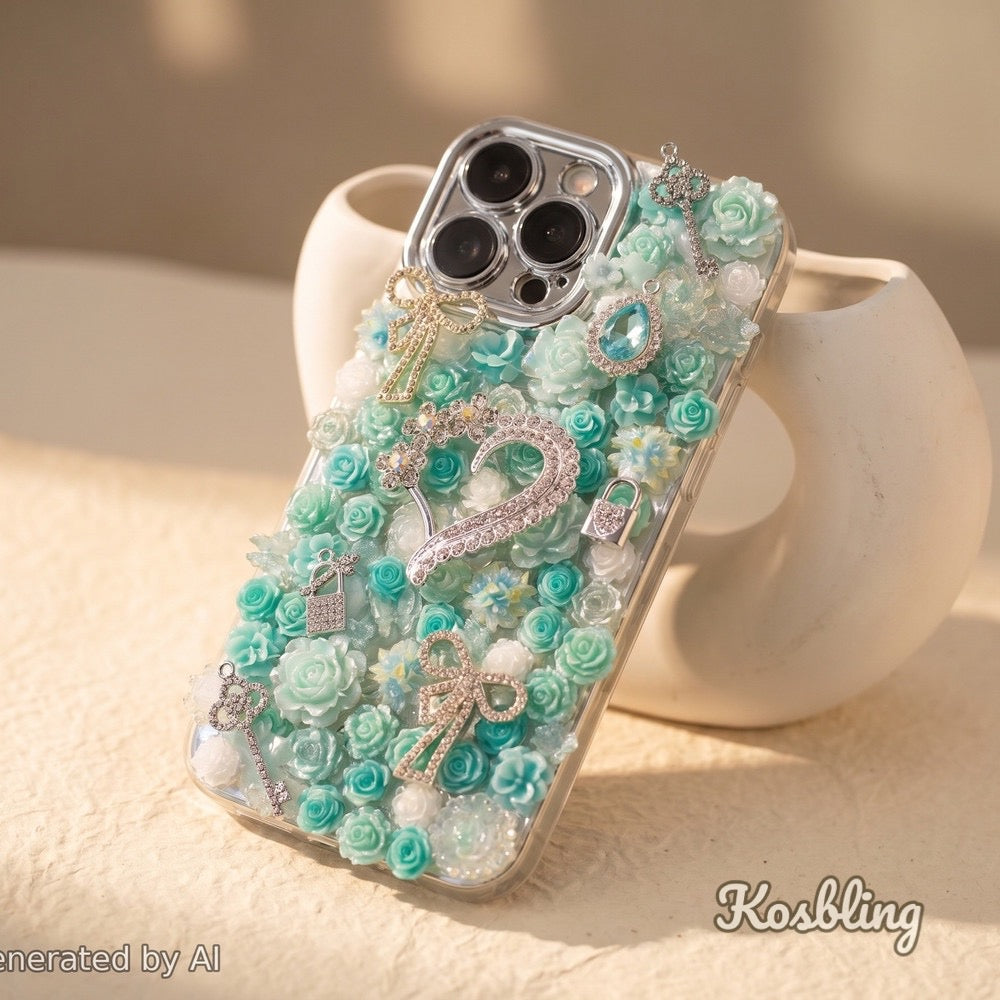 【15%OFF】Tiffany Blue - Nail Charm+Metal Mix-glow(Miki) - Nail-NC