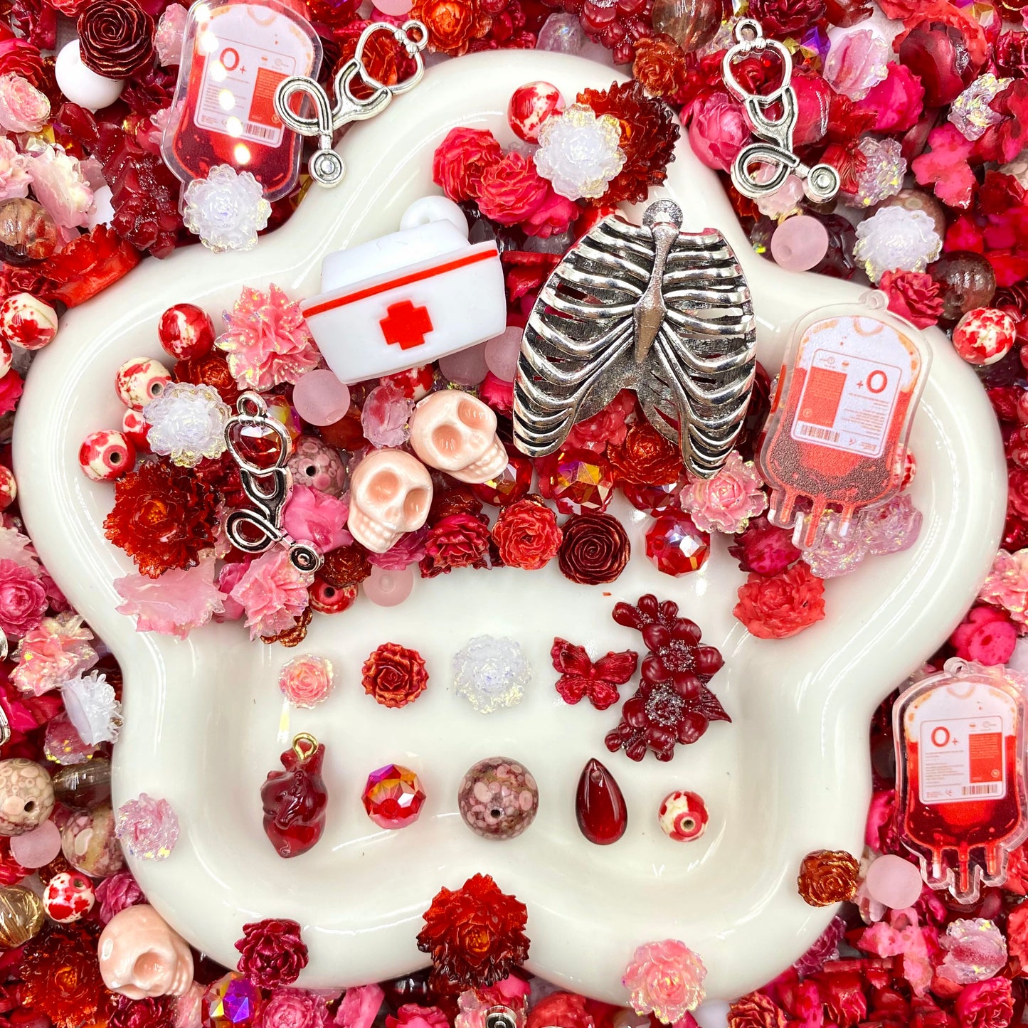【Buy One Get One Equal Volume For Free】Blood Nail & Beads Mix-glow(miki)- NailC