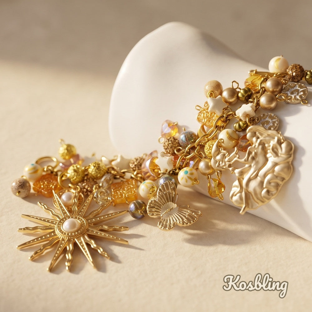 【Buy One Get One Equal Volume For Free】Golden Beads Mix for Bracelet-BD