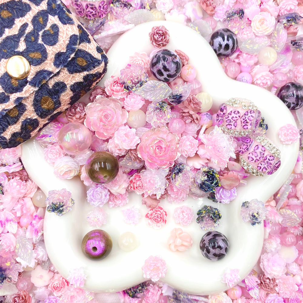 【Buy One Get One Equal Volume For Free】Blushing Leopard Nail & Beads Mix-glow(miki)- NailC