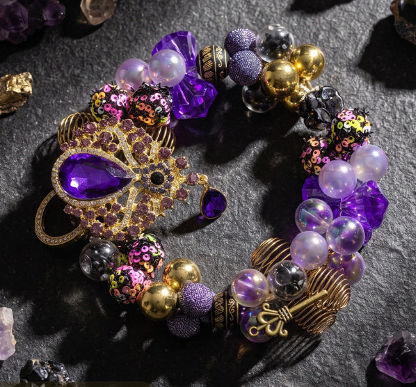【Buy One Get One Equal Volume For Free】Caged In Amethyst - Beads Mix for hanging ornament-BD