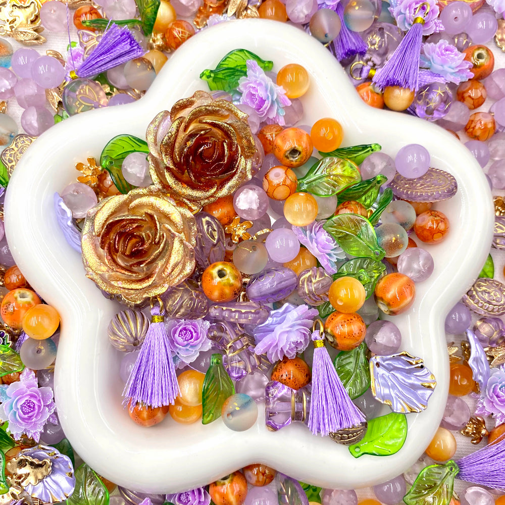 【Buy One Get One Equal Volume For Free】Purple Summer Beads Mix for bracelet-(Miki)-BD