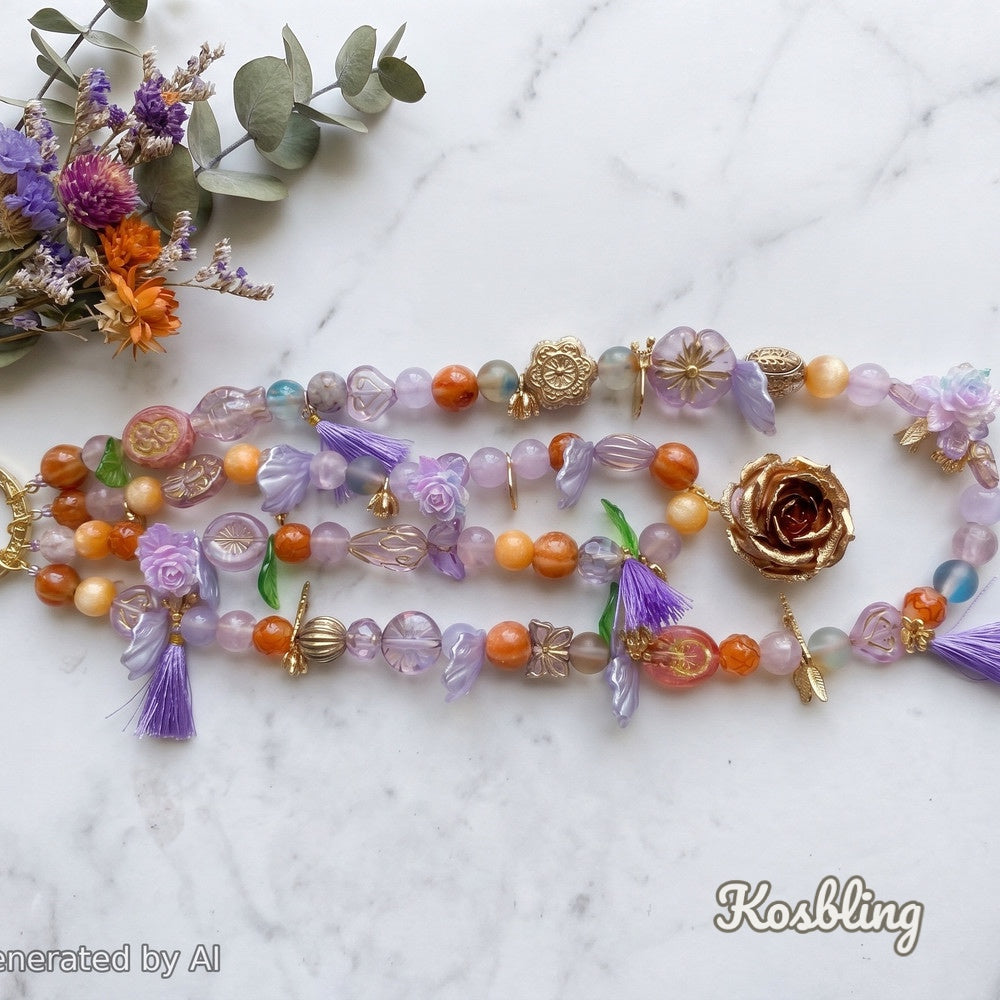 【Buy One Get One Equal Volume For Free】Purple Summer Beads Mix for bracelet-(Miki)-BD
