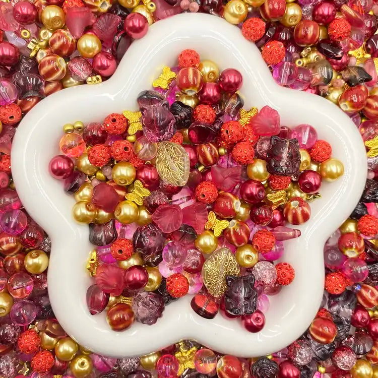 【Buy One Get One Equal Volume For Free】Crimson Flames - Beads Mix for jewelry making -BD