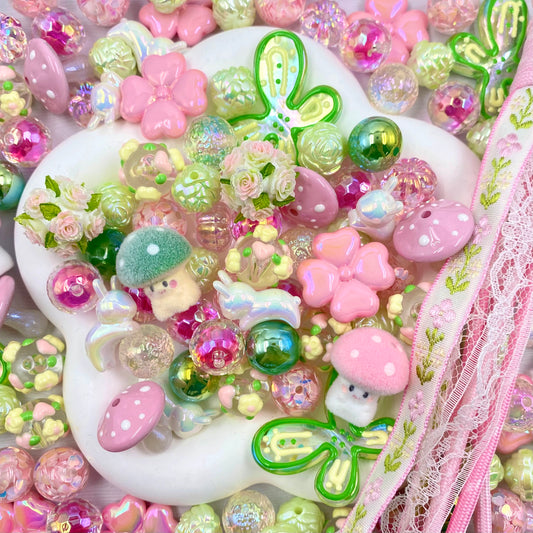 【Buy One Get One Equal Volumn For Free】Mushroom Beads Mix For Keychian Making(Miki)-BD