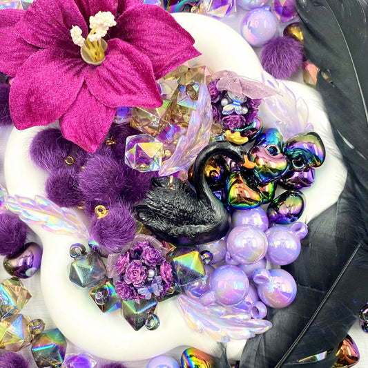 【Buy One Get One Equal Volume For Free】Black Swan Beads Mix for hanging ornament-BD