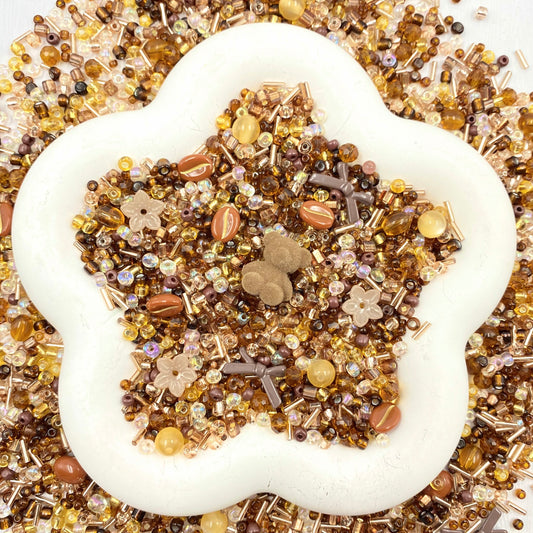 Coffee and Cream Seed Beads Mix for Jewelry Making (Miki)-BD