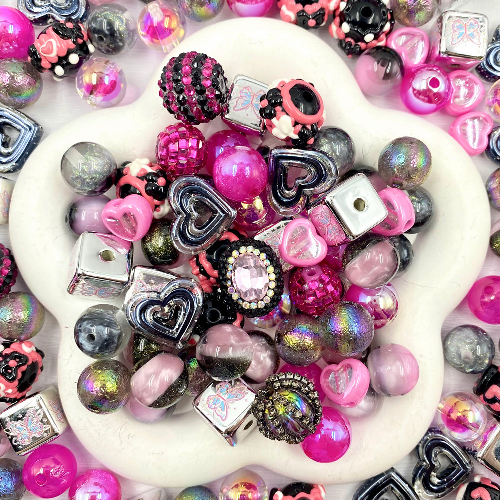 Pink Venom  - Beads Mix For Keychian Making(Miki)-BD