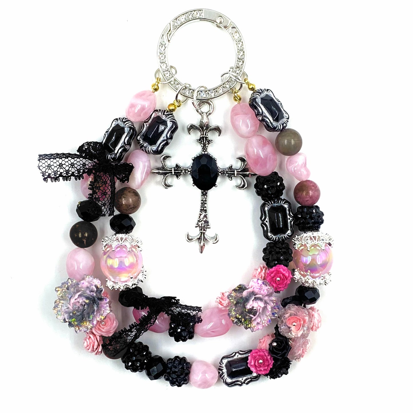 【Buy One Get One Equal Volume For Free】Black & Pink- Nail & Beads Mix-glow(miki)- NailC